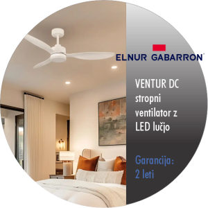 Stropni ventilator z LED VENTUR DC