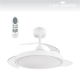 tihi stropni ventilator z LED lučjo in zložljivimi lopaticami - VARYS DC